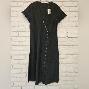 Madewell NWT midi wrap linen dress sz 12